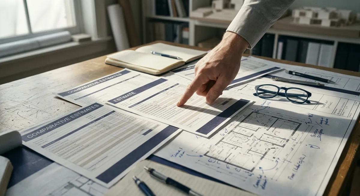 Devis comparatifs et plans annotés
